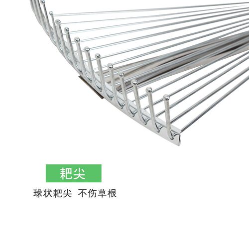 不锈钢柄伸缩钢丝耙 草坪耙花园枯叶耙环卫耙子园U艺农具工具园林