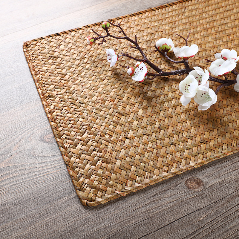 草编餐垫家用隔热垫碗垫防烫杯垫简约手工编织茶席餐桌垫子织草