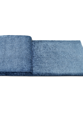 尚塞布艺灰蓝色男孩房儿童纯色床品样板间毛毯轻奢盖毯床尾搭巾