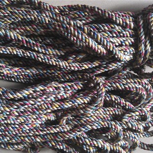 包邮 饰用绳捆绑绳 6mm14mm18mm粗彩色花圆麻绳毛线混合绳拔河绳装