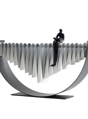 现代简约金属摆件创意阅读思考人物摆设J样板间客厅玄关柜软装饰