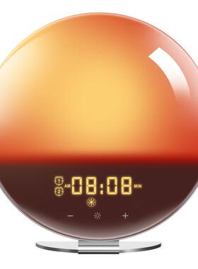 2020款自然唤醒灯触控闹钟 模拟日出日落起床睡眠灯led七彩床头灯
