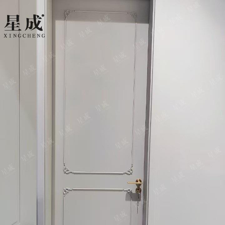 法式静电喷粉房门防潮环保室内门带精美角花木门