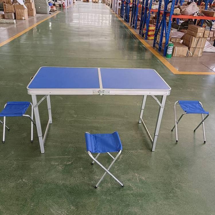 双人式分体折叠桌椅120*60*70cm便携式野餐桌手提钢板救灾桌椅