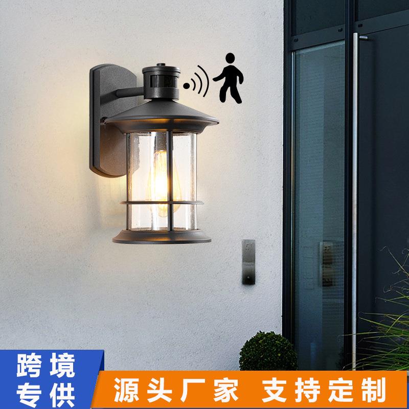 户外红外人体感应智能壁灯防水简约外墙庭院别墅阳台走道过道灯具