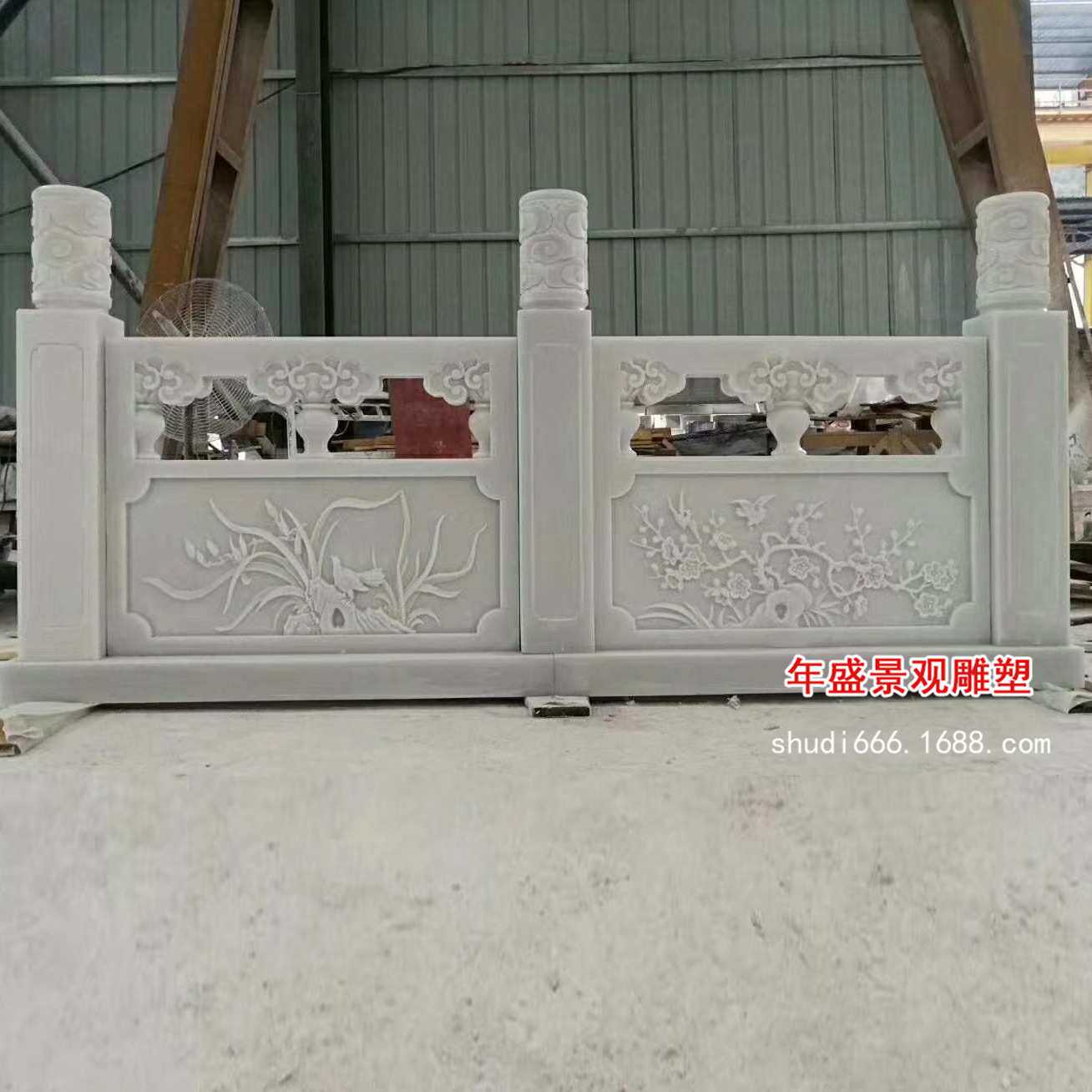 福建芝麻白仿古护栏石雕升旗台十二生肖栏杆 石材栏板