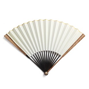 苏工折扇芝麻木手工扇麻棕文玩扇子空白书法礼品宣纸手绘折叠相声