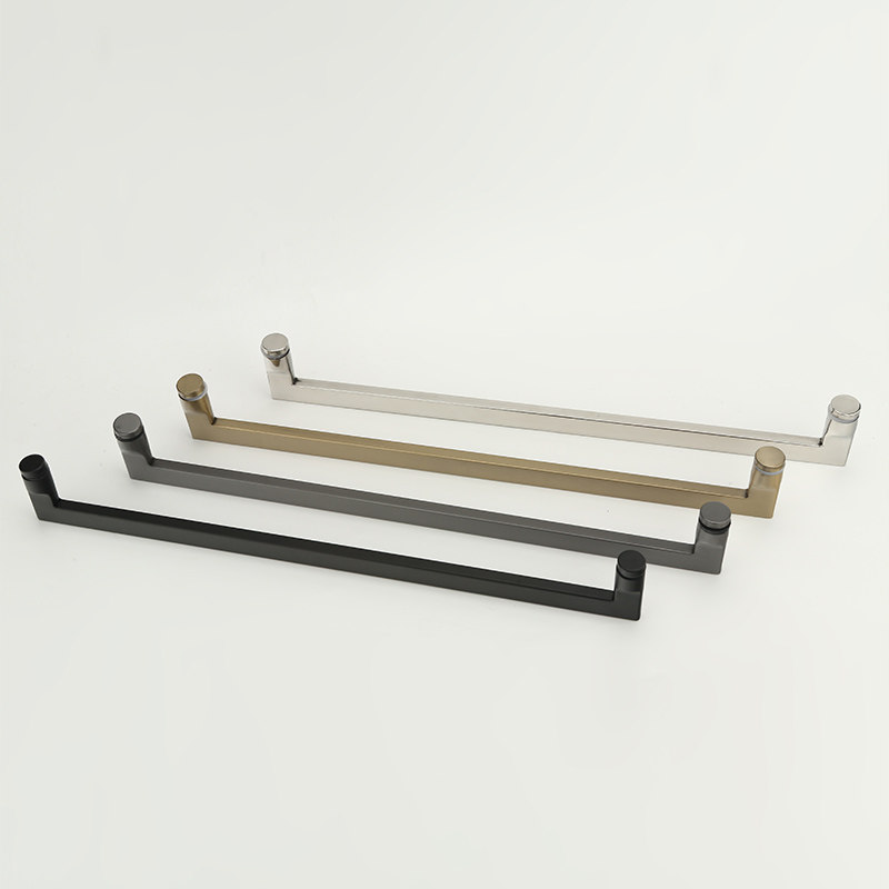 极窄极简极细卫生间隔断浴室淋浴房移门玻璃门拉手304不锈钢L形