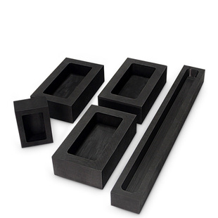 高纯石墨油槽金块铸锭模具倒金槽石墨舟坩埚熔Q炼金银条模具耐高