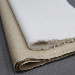 贵州手工构皮纸麻纸半生半熟仿古白色国画写生山水花鸟书法宣纸