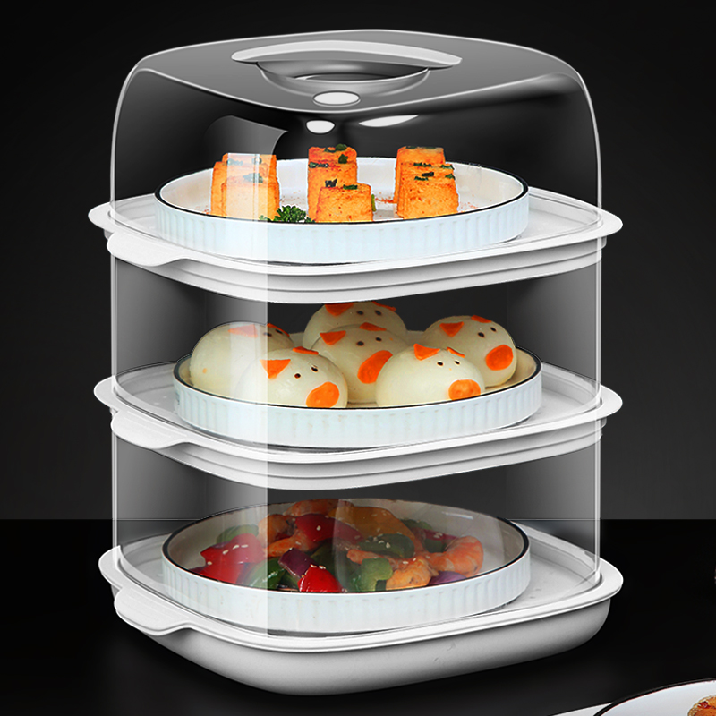 保温盖菜罩冬夏季家用多层收w纳架防蝇虫剩饭菜食物遮尘罩子餐桌