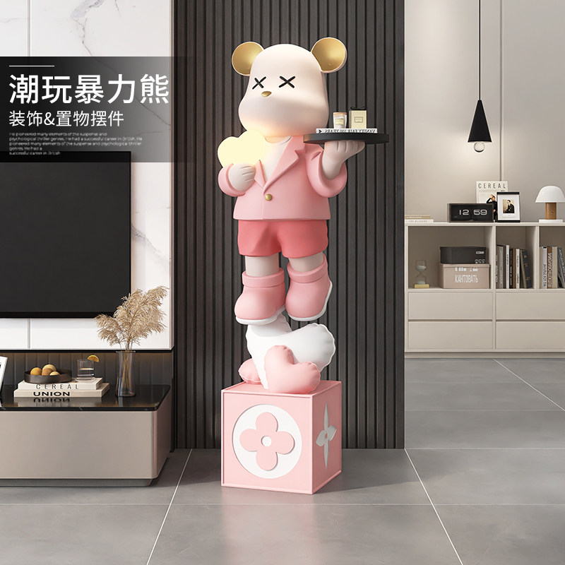 暴力熊客厅摆件大型落地家居饰品沙发电视柜旁茶几高档乔迁礼物,家居饰品,落地摆件,淘宝优惠券,粉丝福利购,淘宝优惠卷