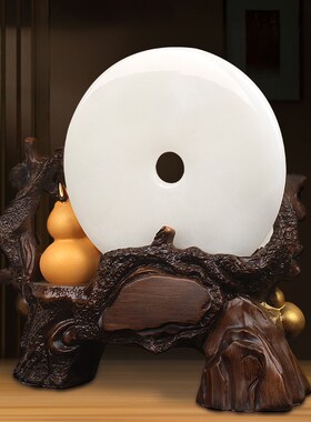 招财葫芦摆件玉石平安扣新家搬迁乔迁礼品客厅酒柜装饰品工艺摆设