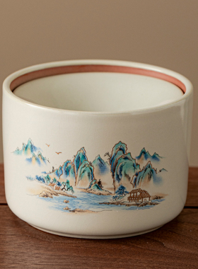 汝窑烟灰缸带盖防灰尘客厅个性时尚茶水茶渣缸水盂杯洗茶具配件