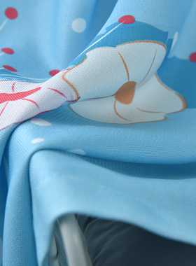 蓝色兔子图案公主房窗帘新款w布儿童房公主风儿童女孩卧室女生遮