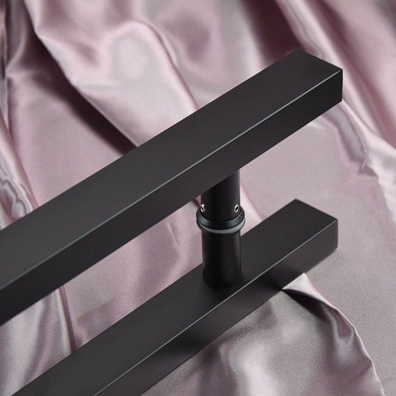 30/36/50/80/1米不锈钢方管玻璃门拉手 实木门黑色把手Z对装大扶