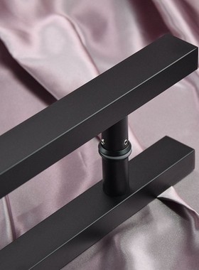 30/36/50/80/1米不锈钢方管玻璃门拉手 实木门黑色把手Z对装大扶