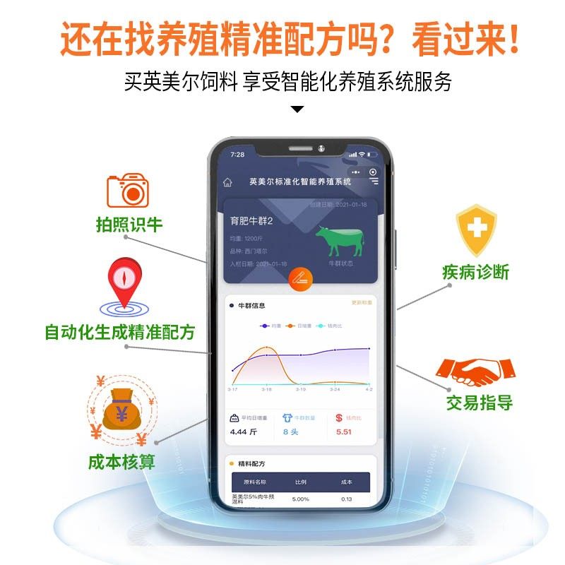 肉牛育肥饲料西门塔尔牛后期育肥专用上膘快饲料预混料催肥添加剂