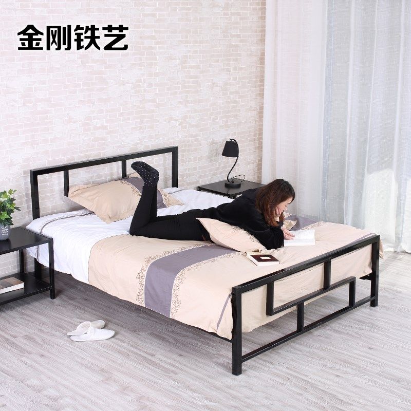 欧式田园公主铁艺床双人床单人床1.5米1.8米铁床儿童钢架床金属床