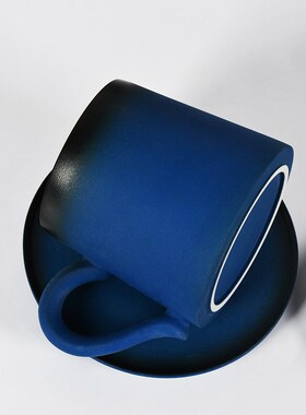 象上深蓝色杯子送男友陶瓷水杯马克杯男生办公室马克杯挂耳咖啡杯