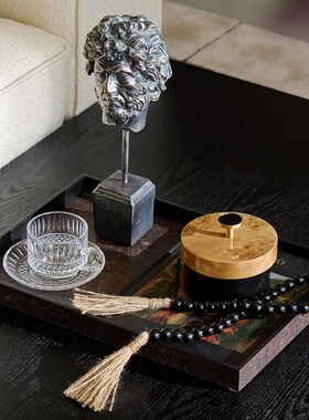 复古风中古软装设计桌面盒子收纳盒储物盒长方形装饰盒高级感摆件