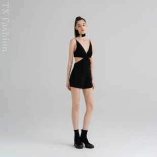 女装 深V露背连体裤 时尚 休闲百搭时尚 裙YL24PA03 连衣裤 YOLLA