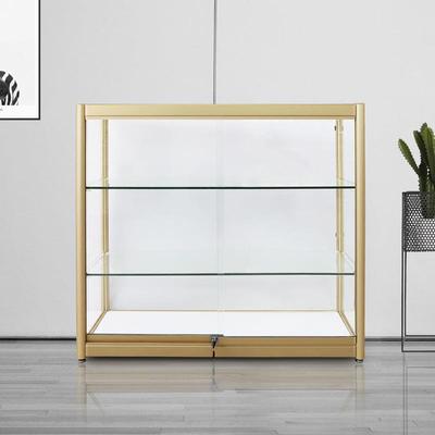 玻璃柜台透明商用铝合金展示柜样品产品陈列柜珠宝首饰双层展柜