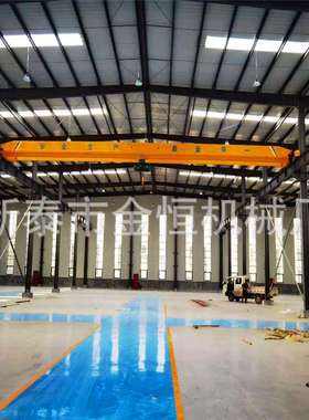 给我徐州市客户设计2台欧式黄色单梁桥式起重机制作完成现场安装