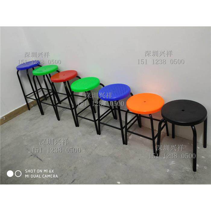 加高加固型塑胶圆凳四脚圆凳车间流水线专用防静电圆凳子