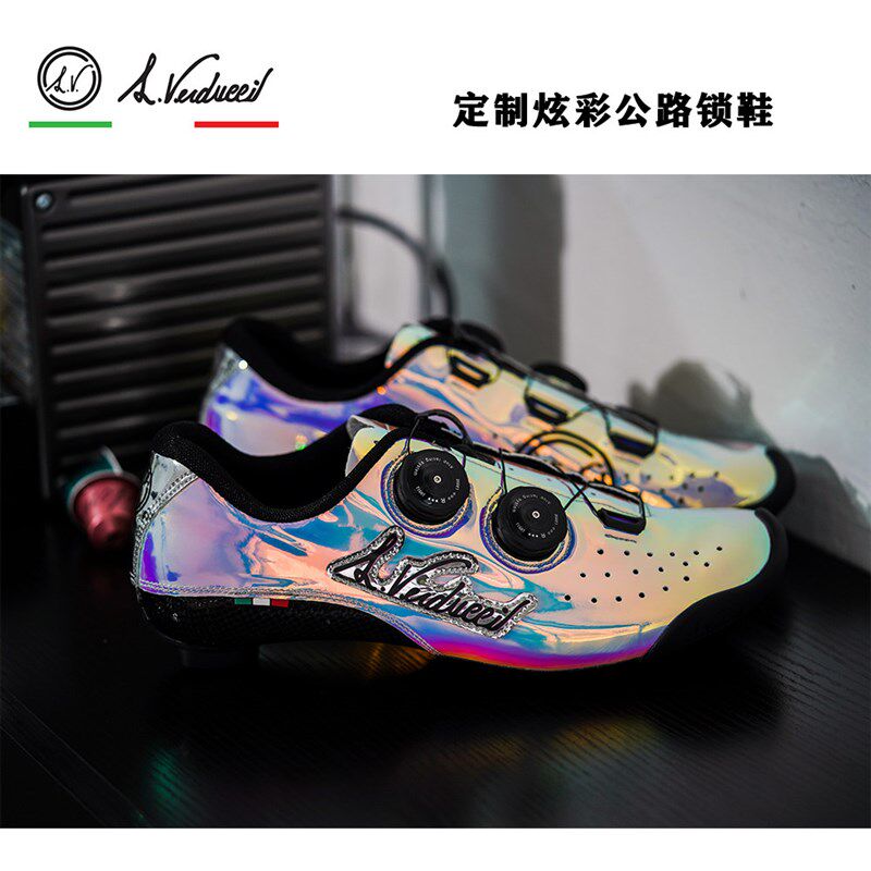 炫彩色系意大利可热塑自行车锁鞋个性化定制公路车碳纤维大底车鞋