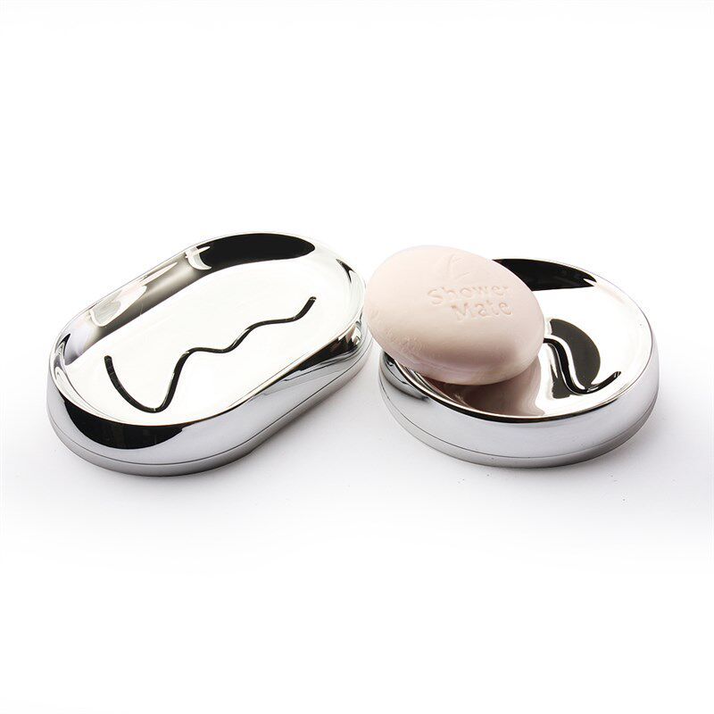 White Design铝合金镜面双层香皂盒沥水肥皂盒简约高档卫生间设计