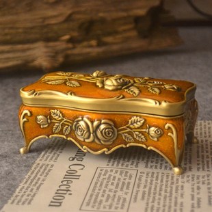 饰用品 牙签盒青铜色滴金胶棉签盒复古牙签筒首饰盒家居装 经典 欧式