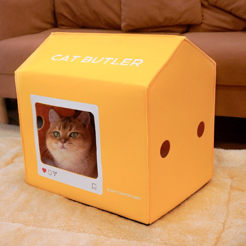 毛毡猫咪窝可拆洗 猫窝冬季保暖封闭式安全感四季通用Udiy防寒狗