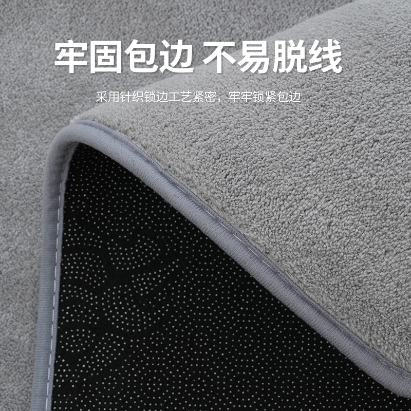 卧室床边地毯2024新款短毛绒客厅沙发地垫可机洗纯色卧室满铺垫子
