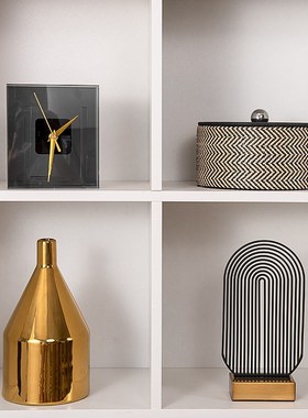 现代客厅电视柜装饰品书柜售楼处展示柜陈设样板间高级感软装摆件