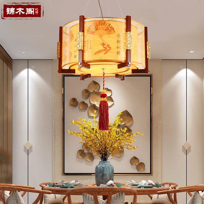 中式吊灯仿古茶楼餐厅灯具客厅过道中国风实木灯火锅店会所羊皮灯,家装灯饰光源,客厅吊灯,淘宝优惠券,粉丝福利购,淘宝优惠卷