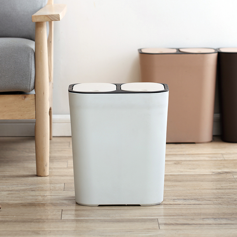 垃圾分类垃圾桶家用干湿分离双桶客厅办公室厨房用品宿Z舍家庭使