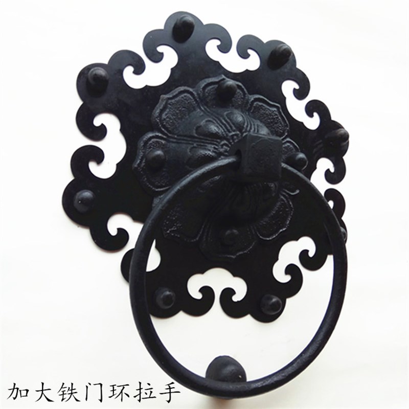 仿古中式铸铁加大门环老式大门兽头拉手门环V门钹铁环拉手