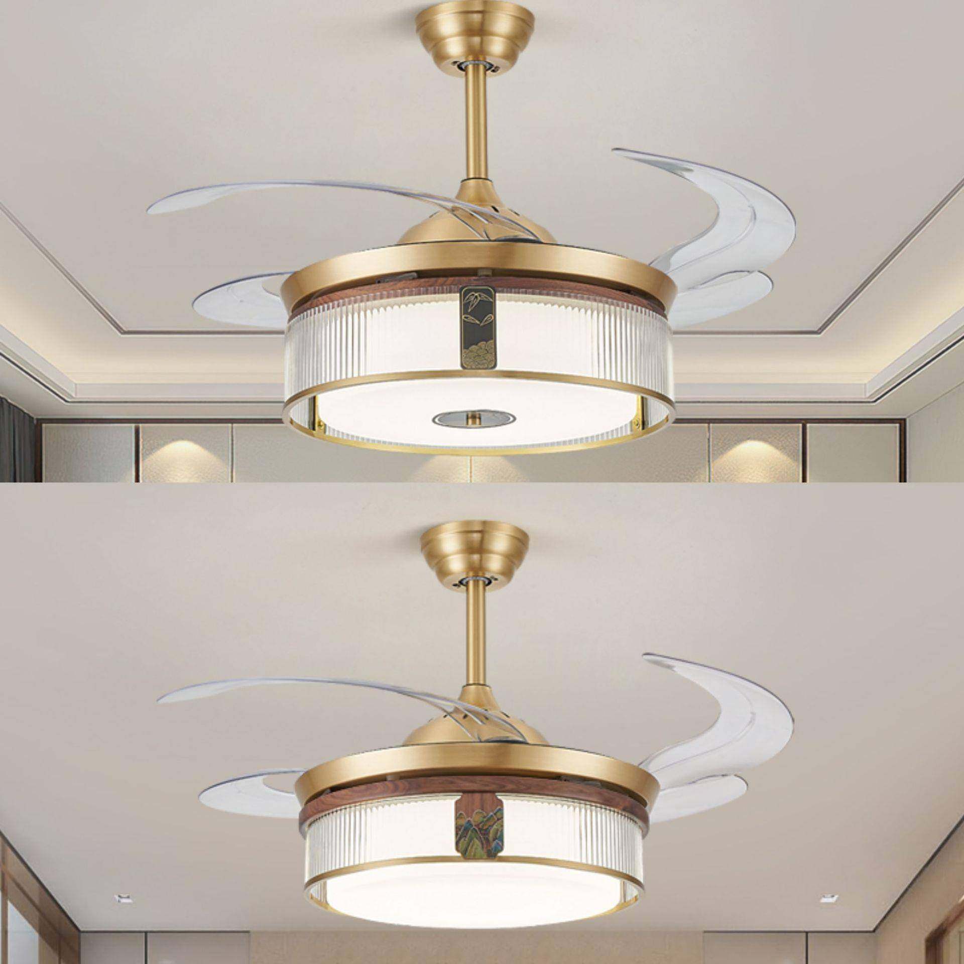 新中式风扇吊灯全铜智能隐形吊扇灯黑胡桃木家用一体,纺织面料/辅料/配套,纺织机械配件,淘宝优惠券,粉丝福利购,淘宝优惠卷