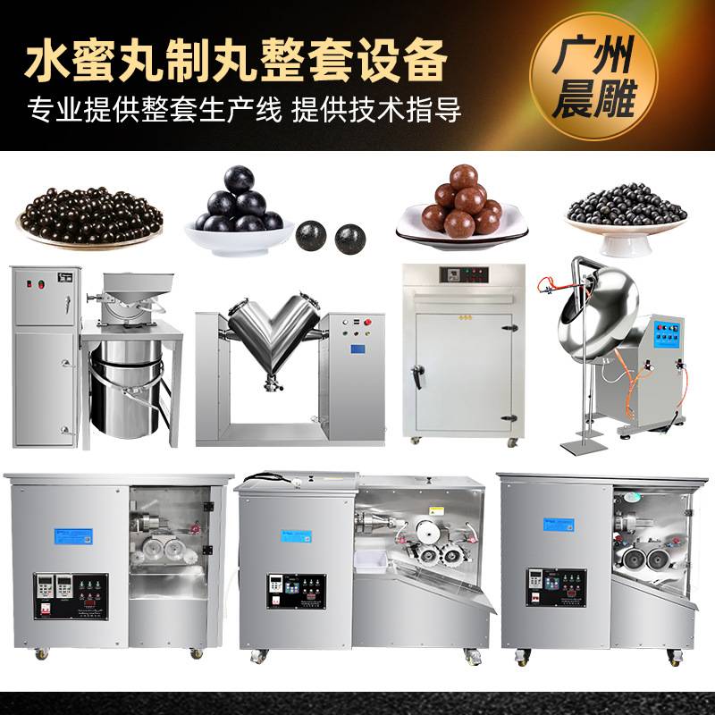 晨雕 全自动水蜜丸制丸生产线 10克黄精黑芝麻丸 369克大蜜丸机