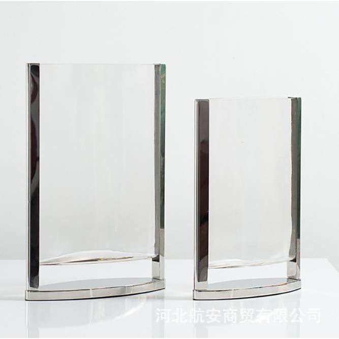 现代简约创意亚克力不锈钢花器花瓶扁花插摆件样板房售楼处桌面,清洗/食品/商业设备,风口/风叶/风机配件,淘宝优惠券,粉丝福利购,淘宝优惠卷