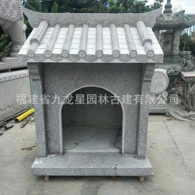 石雕小庙土地公土地婆小庙城隍庙牌位家用地藏庙户外寺院山神