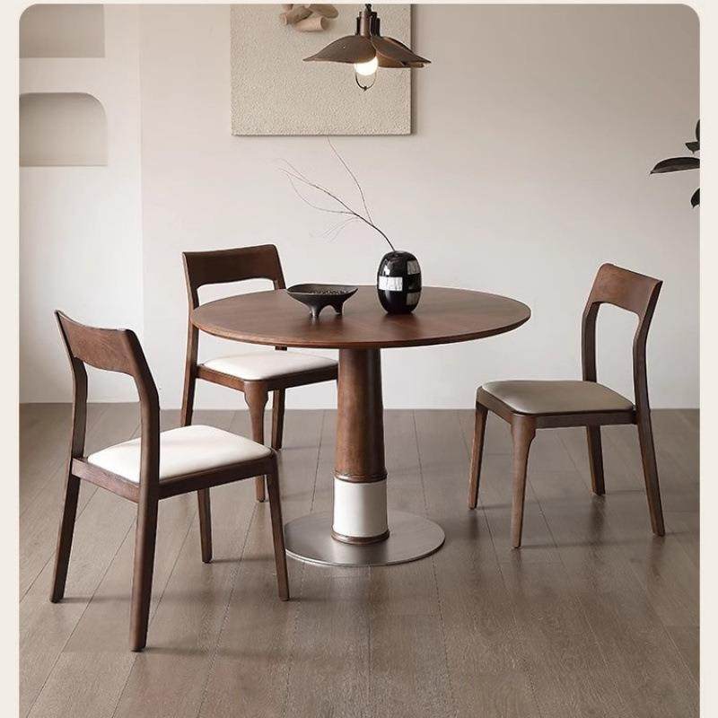 北欧圆形餐桌北美黑胡桃木复古拼花实木饭桌家用小户型餐桌椅组合,机械设备,其他机械设备,淘宝优惠券,粉丝福利购,淘宝优惠卷