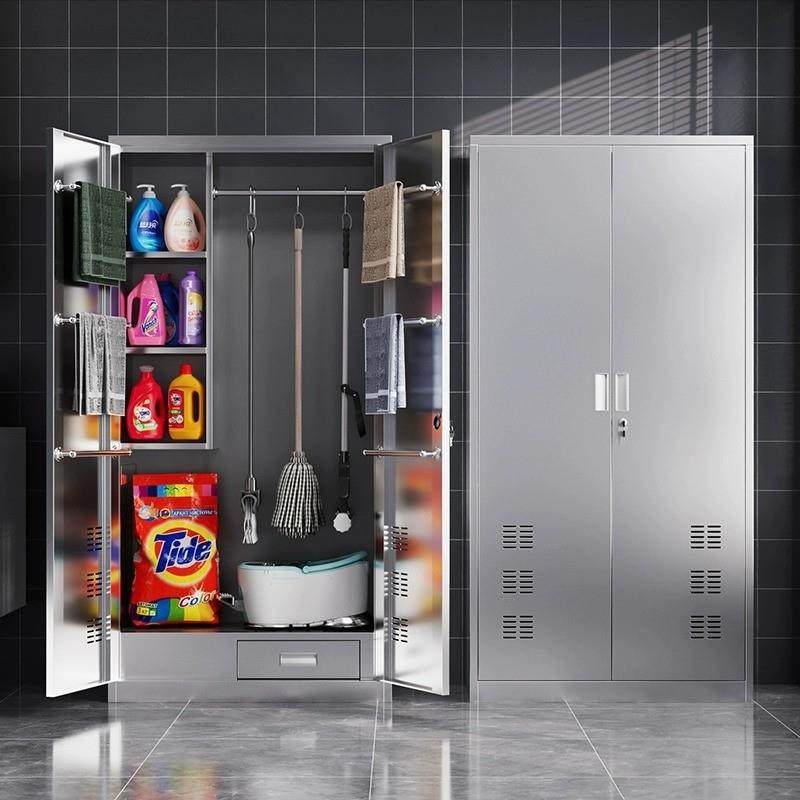 304不锈钢清洁柜教室拖把清洁工具收纳柜带锁阳台保洁用品卫生柜,纺织面料/辅料/配套,纺织机械配件,淘宝优惠券,粉丝福利购,淘宝优惠卷