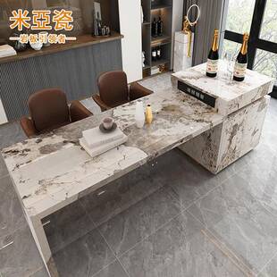 多功能岩板亮面轻奢风格 家用厨房岛台岛台餐桌一体茶桌小户型家居