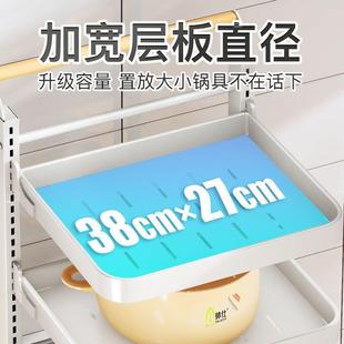厨房锅具收纳架层高可调小推车置物架多层家用放锅碗瓢盆蔬菜