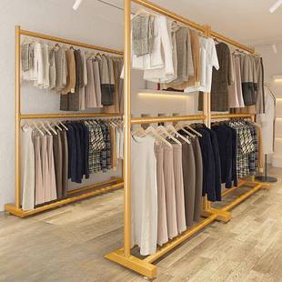双层服装店展示架落地衣架女装男装店挂衣架卖衣服陈列阅之宅肆伍