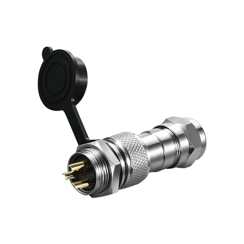 不锈钢防水航空插头连接器GX16-2/3/4/5/6/7/8/9/10芯座IP67镀金