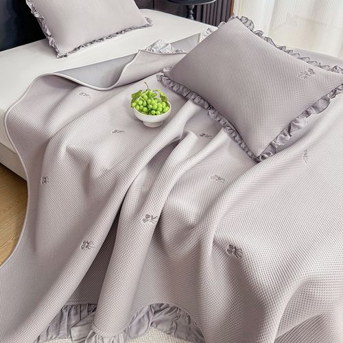 新款夏季冰丝凉席软席床裙三件套凉感床盖床罩单带裙边可折叠水洗