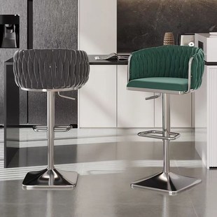 轻奢酒吧椅现代简约高脚凳家用岛台椅子靠背椅收银台旋转吧台凳子